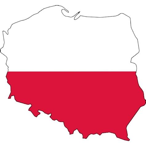 poland map with flag colors